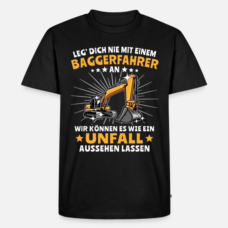 Baggerfuehrer Baggerfahrer - Männer Premium Bio T-Shirt - Schwarz