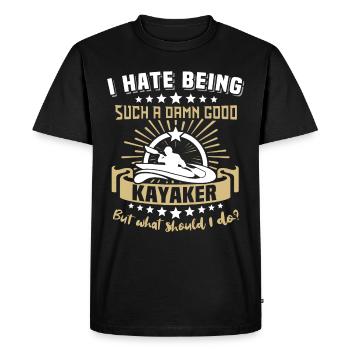 Kayaker Kayak Kayaking - Men's Premium Organic T-Shirt - black - Front - Nico (187cm)