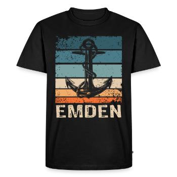 Emden motif Emdener - Men's Premium Organic T-Shirt - black - Front - Nico (187cm)