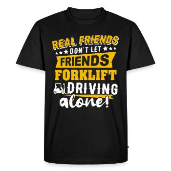 Chariot élévateur - T-shirt Premium bio Homme - noir - Devant - Nico (187cm)