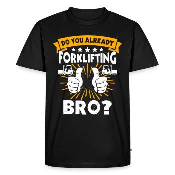 Chariot élévateur - T-shirt Premium bio Homme - noir - Devant - Nico (187cm)