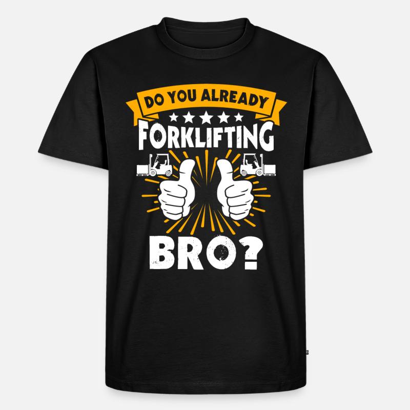 Stapler Gabelstapler - Männer Premium Bio T-Shirt - Schwarz