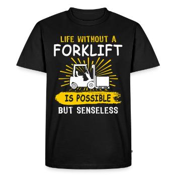 Chariot élévateur - T-shirt Premium bio Homme - noir - Devant - Nico (187cm)
