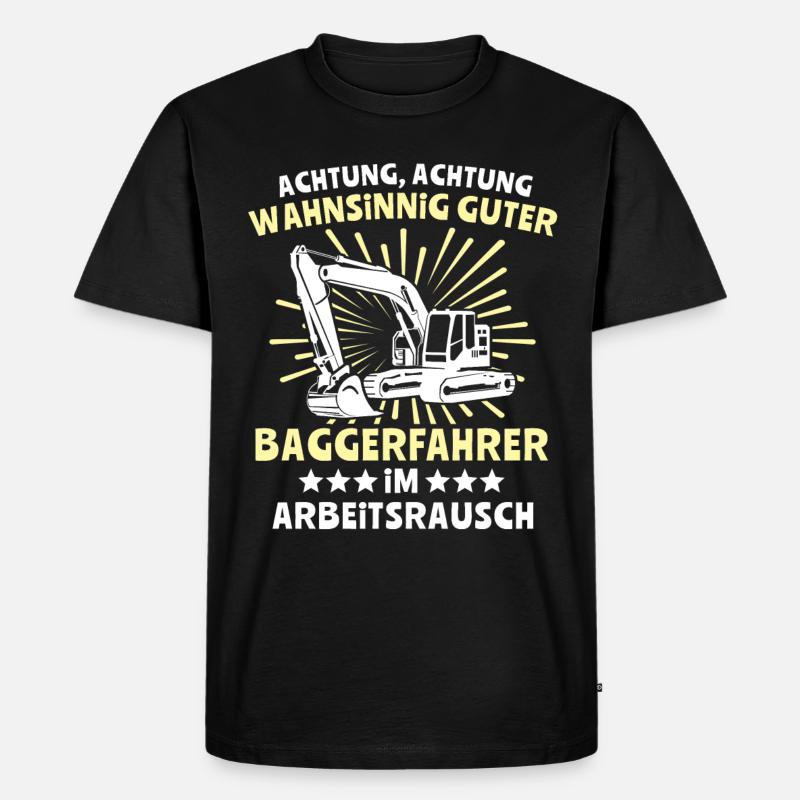 Baggerfuehrer Baggerfahrer - Männer Premium Bio T-Shirt - Schwarz