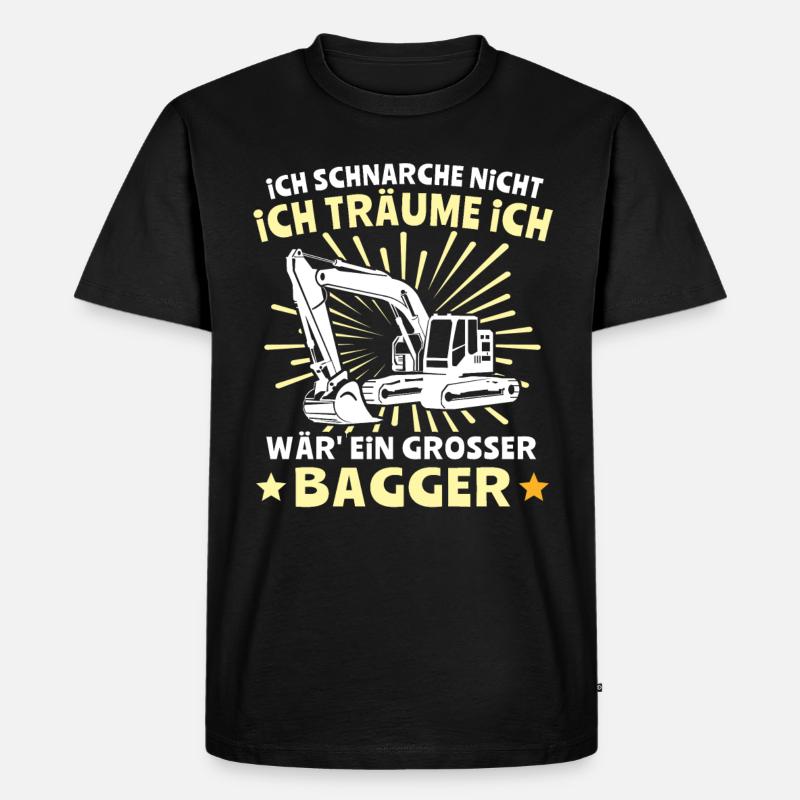 Baggerfuehrer Baggerfahrer - Männer Premium Bio T-Shirt - Schwarz