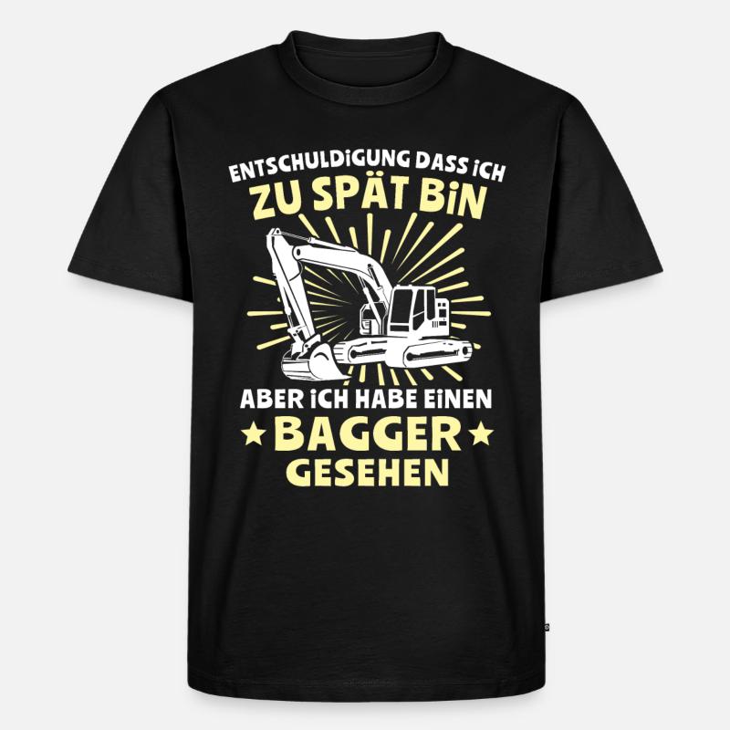 Baggerfuehrer Baggerfahrer - Männer Premium Bio T-Shirt - Schwarz