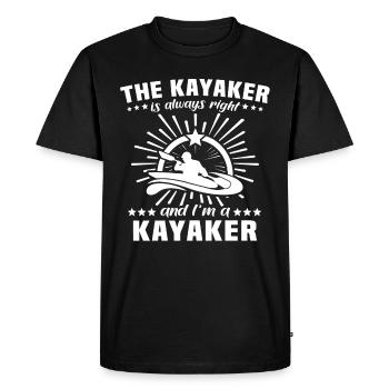 Kayaker Kayaking - Men's Premium Organic T-Shirt - black - Front - Nico (187cm)