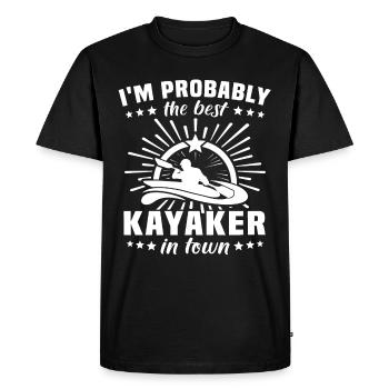 Kayaker Kayaking - Men's Premium Organic T-Shirt - black - Front - Nico (187cm)
