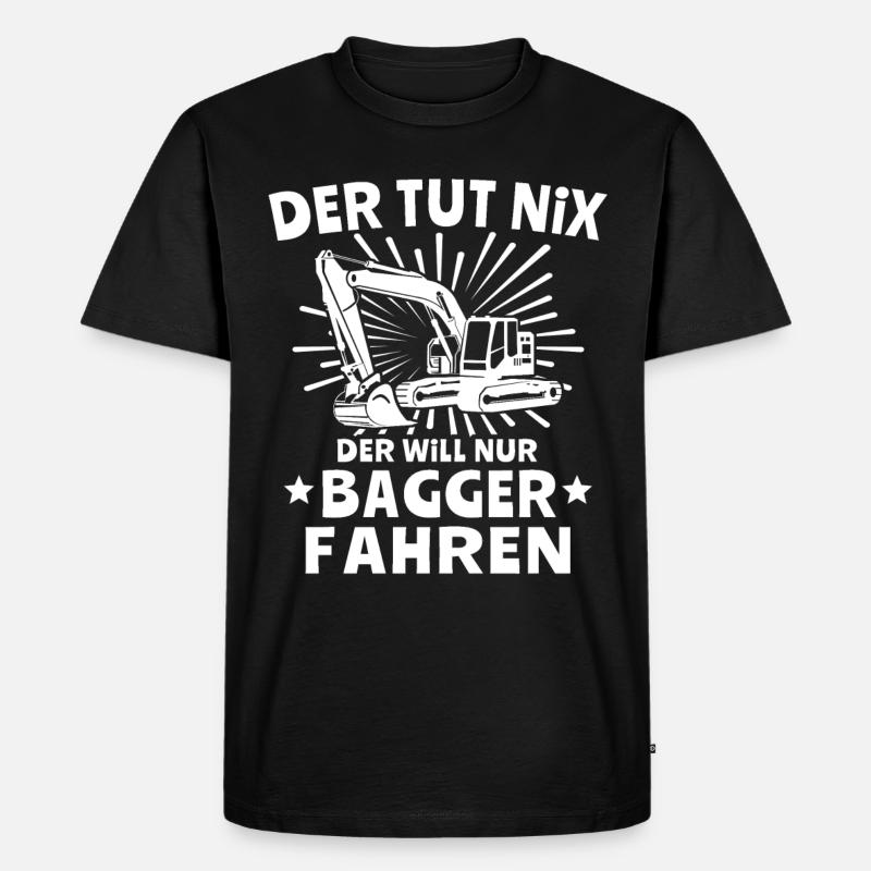 Baggerfahrer Bagger - Männer Premium Bio T-Shirt - Schwarz