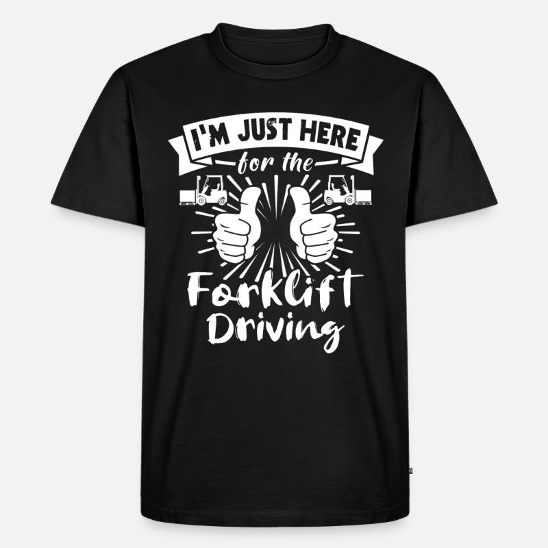 Staplerfahrer Stapler - Männer Premium Bio T-Shirt - Schwarz