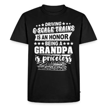 Jardin Chemin de fer Grand-père Gauge G Grand-père - T-shirt Premium bio Homme - noir - Devant - Nico (187cm)