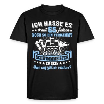Schwimmmeister Geburtstag 65 Jahre alt - Männer Premium Bio T-Shirt - Schwarz - Vorne - Nico (187cm)