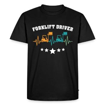 Forklift Forklift Driver - Men's Premium Organic T-Shirt - black - Front - Nico (187cm)