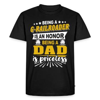 Voie ferrée de jardin G Papa - T-shirt Premium bio Homme - noir - Devant - Nico (187cm)