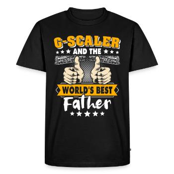 Voie ferrée de jardin G Papa - T-shirt Premium bio Homme - noir - Devant - Nico (187cm)