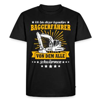 Excavator operator Excavator driver - Men's Premium Organic T-Shirt - black - Front - Nico (187cm)