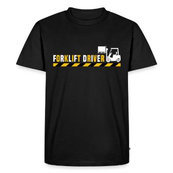 Conducteur de chariot élévateur Forklift - T-shirt Premium bio Homme - noir - Devant - Nico (187cm)