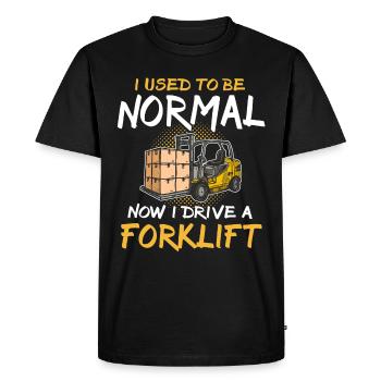 Conducteur de chariot élévateur Forklift - T-shirt Premium bio Homme - noir - Devant - Nico (187cm)