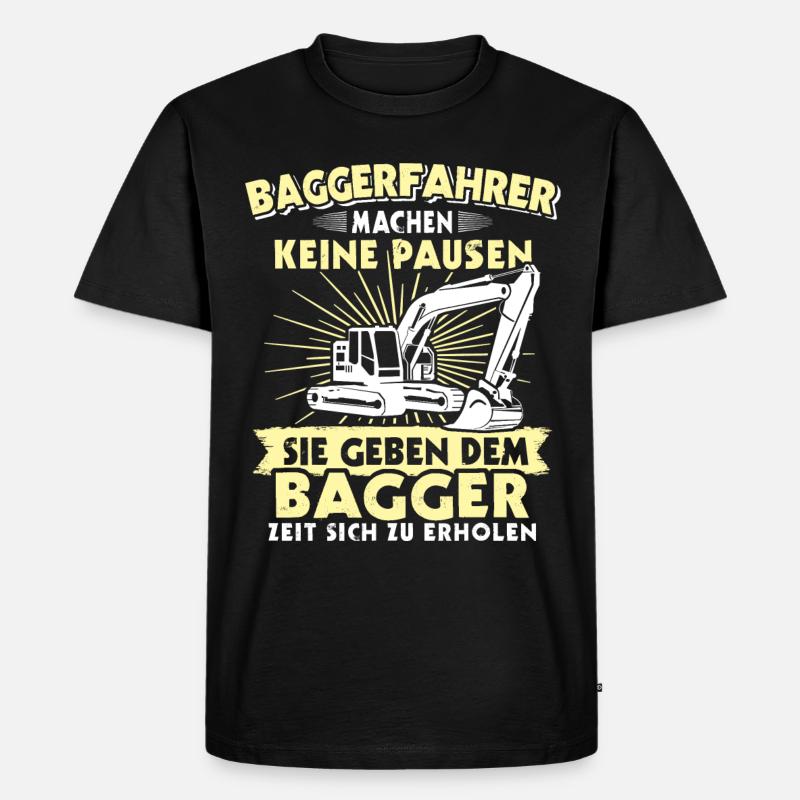 Baggerführer Bagger Baggerfahrer - Männer Premium Bio T-Shirt - Schwarz