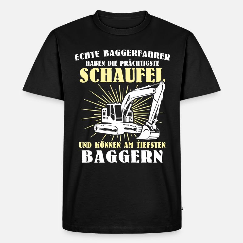 Bagger Baggerfahrer - Männer Premium Bio T-Shirt - Schwarz