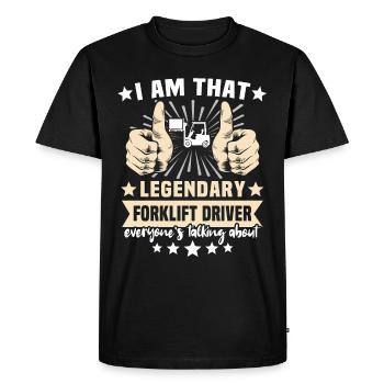 Chariot élévateur - T-shirt Premium bio Homme - noir - Devant - Nico (187cm)