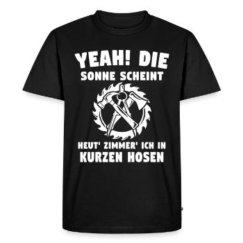 Charpentier, charpentier, charpentier, - T-shirt Premium bio Homme - noir - Devant - Nico (187cm)