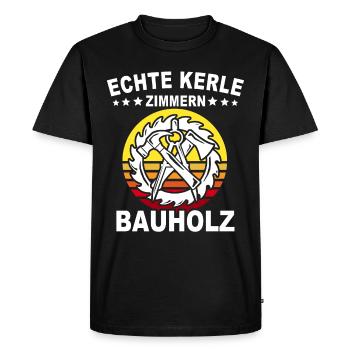 Charpentier, charpentier, charpentier, - T-shirt Premium bio Homme - noir - Devant - Nico (187cm)