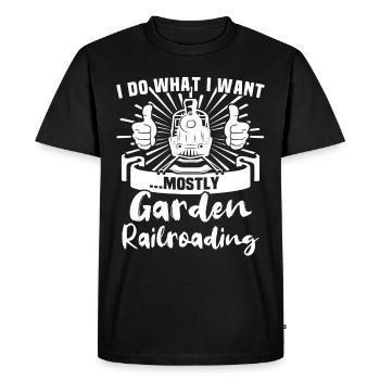Voie G Modèle ferroviaire Chemin de fer Garden - T-shirt Premium bio Homme - noir - Devant - Nico (187cm)