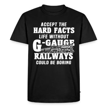 Voie G Modèle ferroviaire Chemin de fer Garden - T-shirt Premium bio Homme - noir - Devant - Nico (187cm)