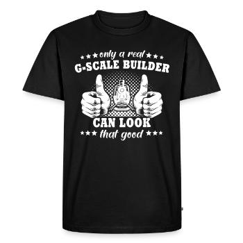 Voie G Modèle ferroviaire Chemin de fer Garden - T-shirt Premium bio Homme - noir - Devant - Nico (187cm)
