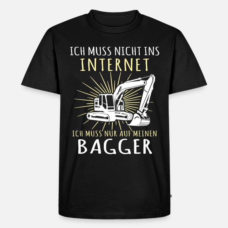 Baggerfahrer Bagger - Männer Premium Bio T-Shirt - Schwarz