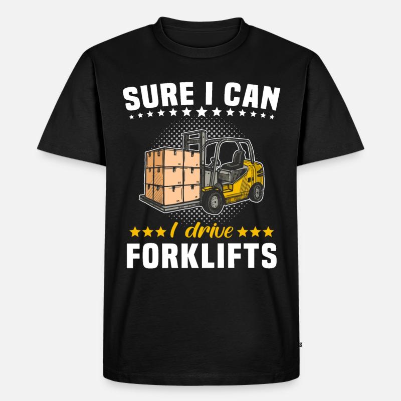 Stapler Staplerfahrer - Männer Premium Bio T-Shirt - Schwarz