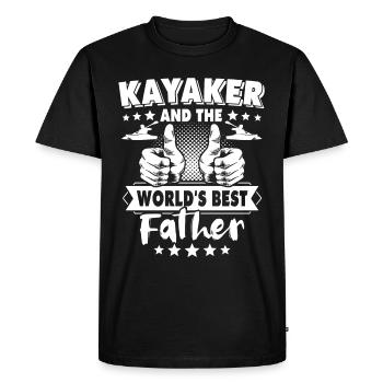 Kayakfahrer Papa Kayaker - Men's Premium Organic T-Shirt - black - Front - Nico (187cm)