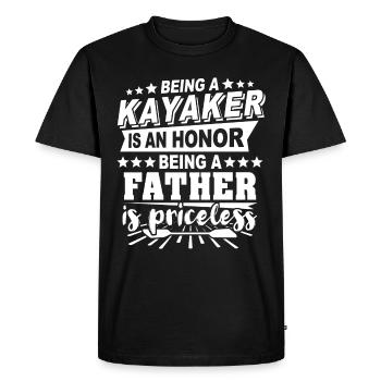 Kayakfahrer Papa Kayaker - Men's Premium Organic T-Shirt - black - Front - Nico (187cm)
