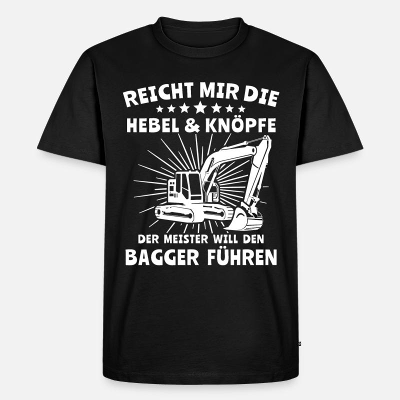 Baggerfahrer Bagger - Männer Premium Bio T-Shirt - Schwarz