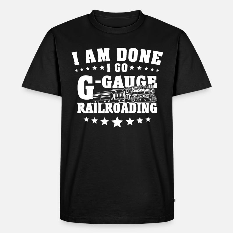 Garteneisenbahn Modellbahn Spur G - Männer Premium Bio T-Shirt - Schwarz