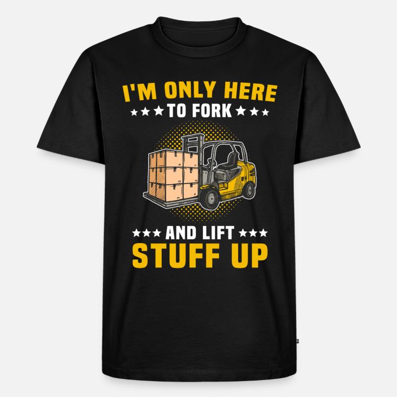 Staplerfahrer Stapler Gabelstapler - Männer Premium Bio T-Shirt - Schwarz