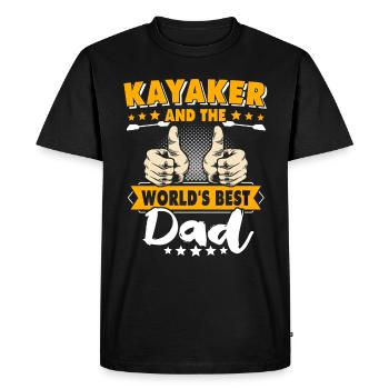 Kayak Papa Kayaking - Men's Premium Organic T-Shirt - black - Front - Nico (187cm)