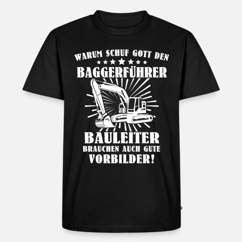 Baggerführer Bagger Baggerfahrer - Männer Premium Bio T-Shirt - Schwarz