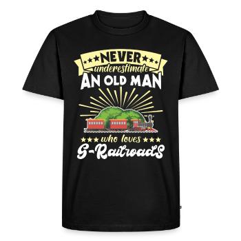 Garden Railway Man Garden Railway G Gauge - Men's Premium Organic T-Shirt - black - Front - Nico (187cm)
