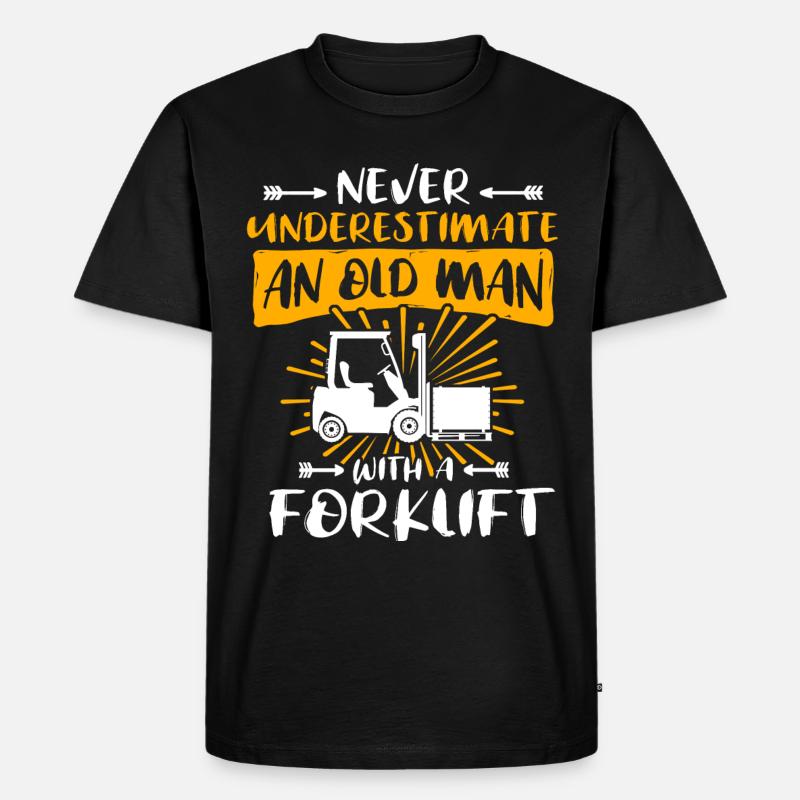 Staplerfahrer Mann Stapler Unterschätze - Männer Premium Bio T-Shirt - Schwarz