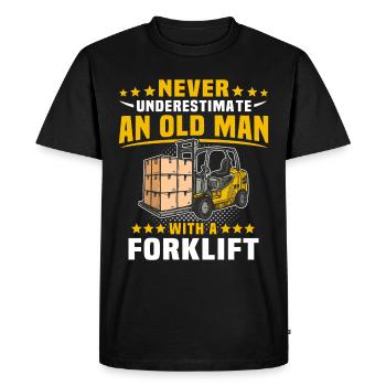 Underestimate man forklift - Men's Premium Organic T-Shirt - black - Front - Nico (187cm)