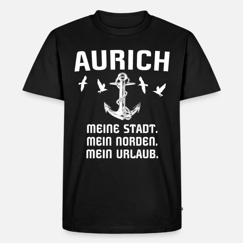Aurich - Männer Premium Bio T-Shirt - Schwarz