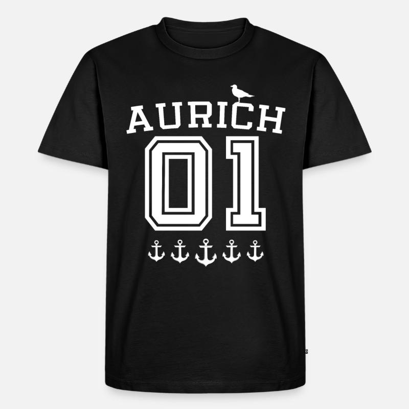 Aurich Auricher - Männer Premium Bio T-Shirt - Schwarz