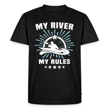 Kayaking Kayak - Men's Premium Organic T-Shirt - black - Front - Nico (187cm)