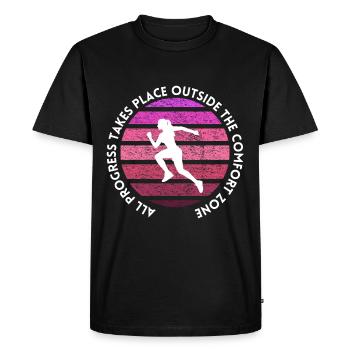 Progress outside the comfort zone - Men's Premium Organic T-Shirt - black - Front - Nico (187cm)