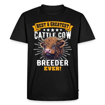 Vache bovine des Highlands - T-shirt Premium bio Homme - noir - Devant - Nico (187cm)