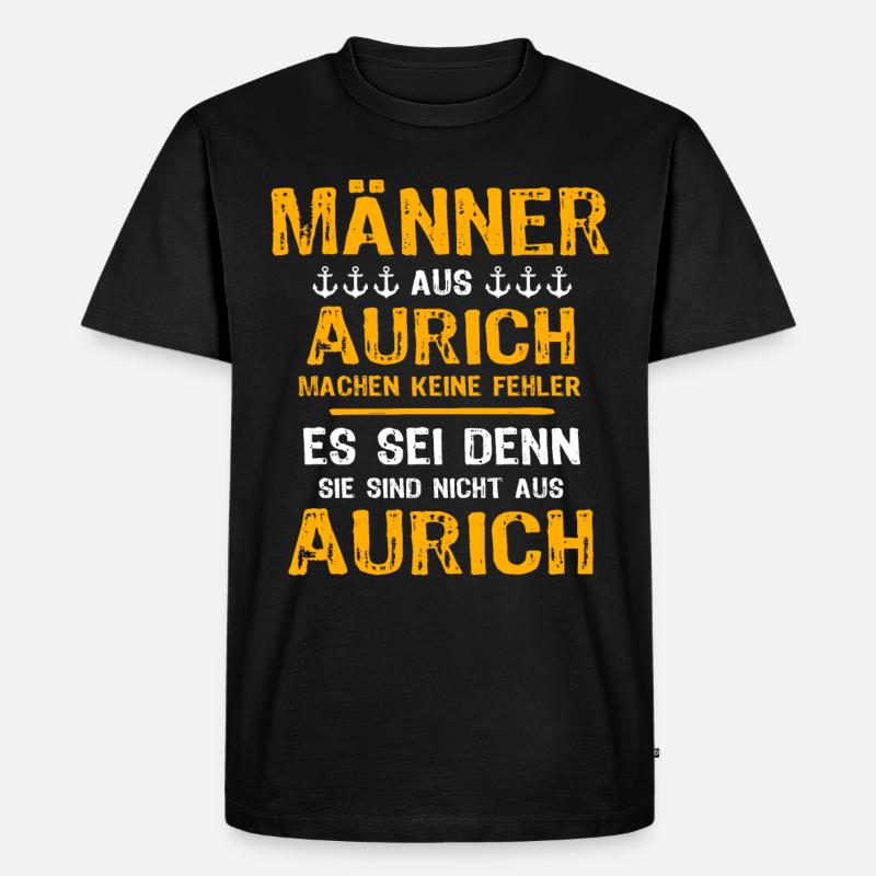 Aurich Mann Auricher Männer - Männer Premium Bio T-Shirt - Schwarz