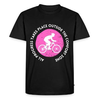 MTB Road Bike Cyclist Leave your comfort zone - Men's Premium Organic T-Shirt - black - Front - Nico (187cm)