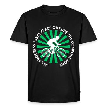 MTB Road Bike Cyclist Leave your comfort zone - Men's Premium Organic T-Shirt - black - Front - Nico (187cm)